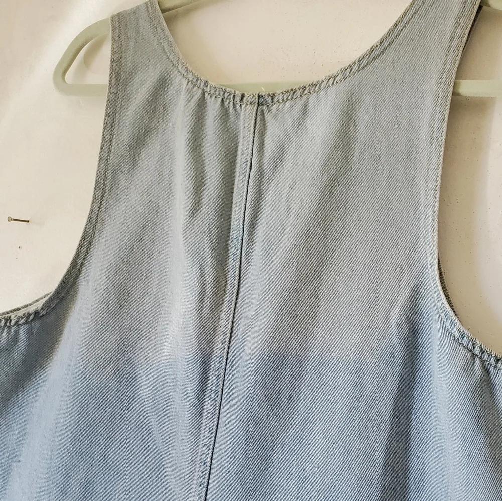 Womens Light Blue Denim Bib Overall Casual Dress Pockets‎ Size Medium